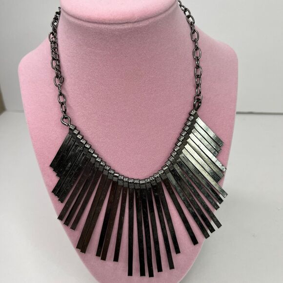 Necklace Bid Style Charcoal Grey Jewelry #567 - Picture 8 of 8